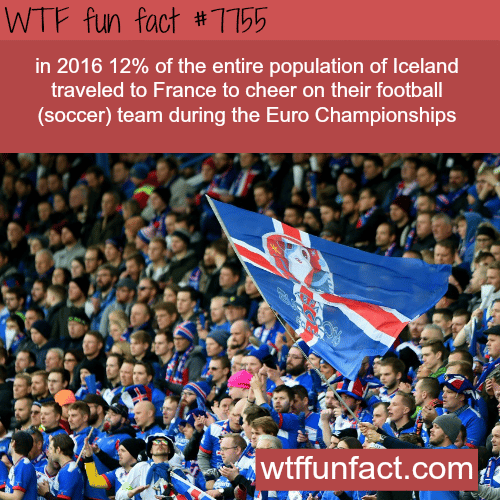 12% of Iceland population traveled to France to see a football match - WTF fun fact