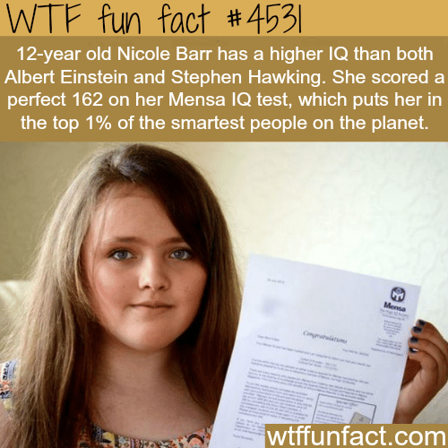 12-year old Girl has higher IQ than Albert Einstein -   WTF fun facts