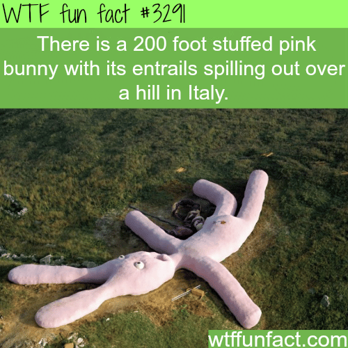 200 foot stuffed pink bunny in Italy -  WTF fun facts