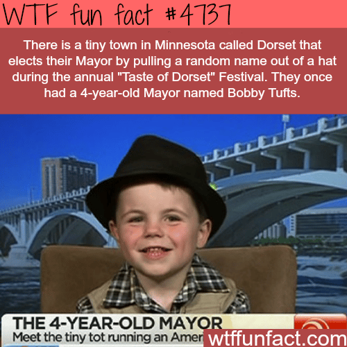4-year-old mayor of a town in Minnesota - WTF fun facts