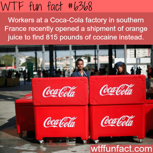 815 pound of cocaine found in Coca-cola factory in France - WTF fun facts