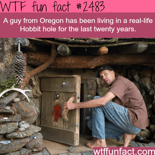 A man lives in a real life hobbit hole - WTF fun facts