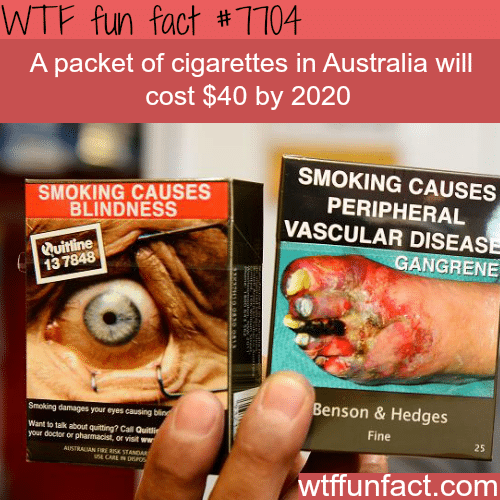 A pack of cigarettes could cost $40 in Australia - WTF fun facts 