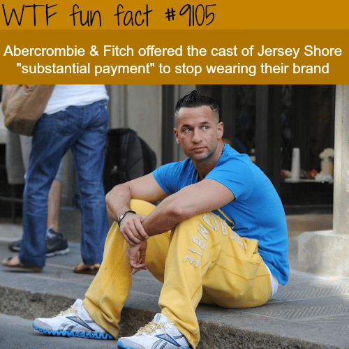 Abercrombie and Fitch paid Jersey Shore to not wear their clothes - WTF fun fact