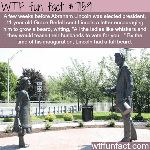 Abraham Lincoln grew his beard because an advice of a 11 year old girl… - WTF Fun Fact