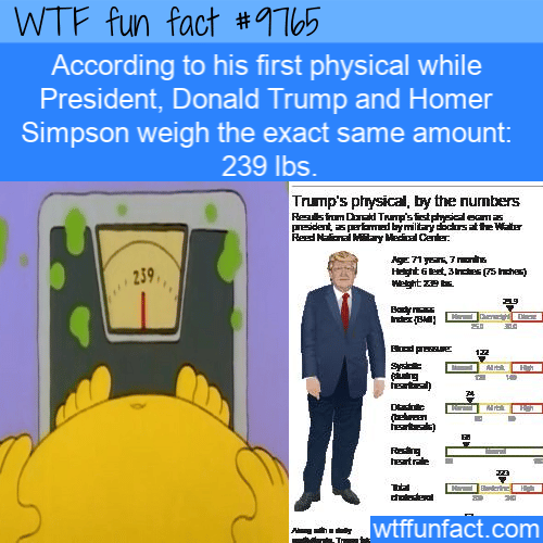 According to his first physical while President