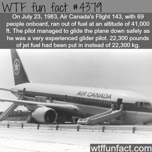 Air Canada’s flight 143 disaster -   WTF fun facts