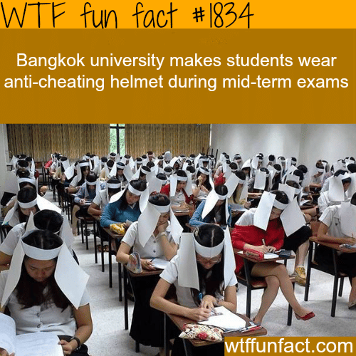 Anti-cheating helmet during exams - WTF fun facts