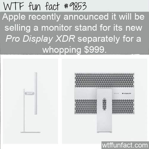 Apple recently announced it will be selling a monitor stand for its new Pro Display XDR separately for a whopping $999.
