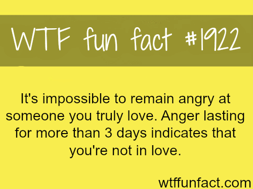 Being angry on loved one - WTF fun facts