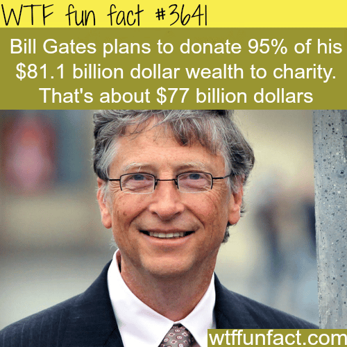 Bill Gates plans to donate 95% of his net worth -  WTF fun facts