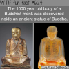 buddhist monk discovered inside a statue of buddha