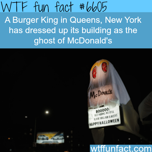 Burger King dressed as McDonald’s ghost - WTF fun facts