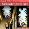 ceiling art in smoking room