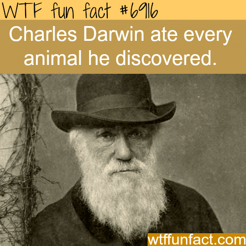Charles Darwin ate all animals that the discovered - WTF fun fact