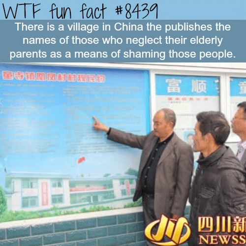 Chinese village name shaming people who neglect their parents - WTF fun facts