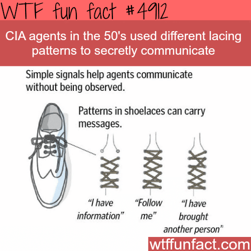 CIA agents using lacing patterns to communicate - WTF fun facts  