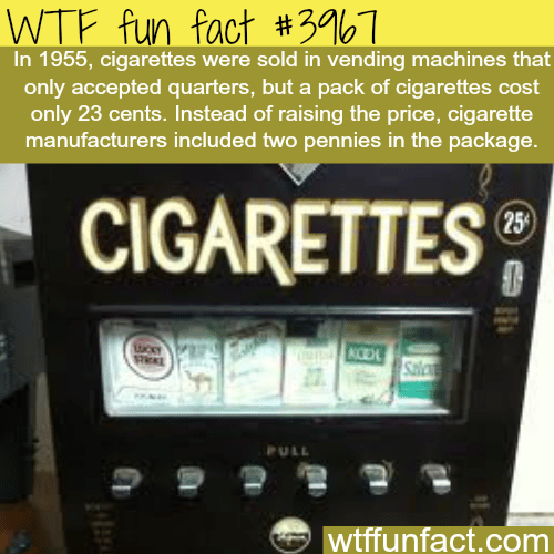 Cigarettes vending machines - WTF fun facts