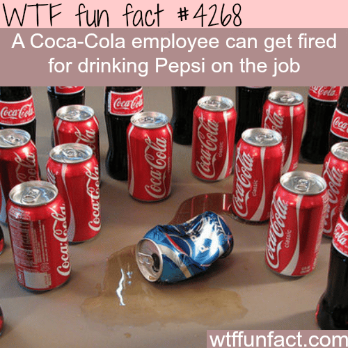 Coca-Cola employee fired for drinking Pepsi -  WTF fun facts