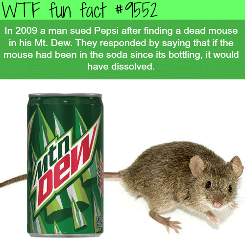 Dead mouse in a Mountain Dew - WTF fun fact