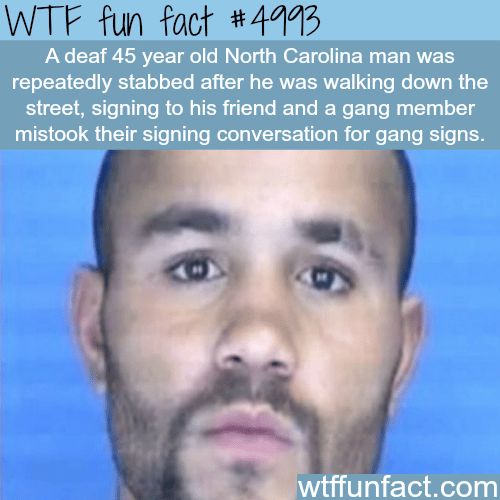 Deaf man gets stabbed in North Carolina - WTF fun facts
