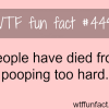 death by pooping too hard wtf fun facts