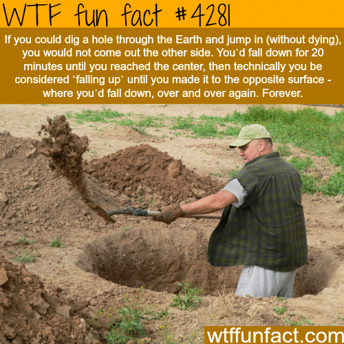 Digging a hole through the earth -  WTF fun facts