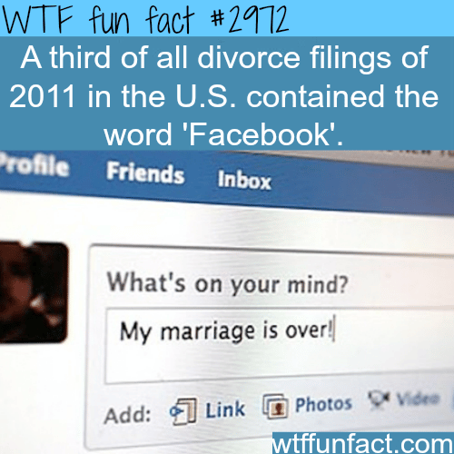 Does Facebook cause divorce? -  WTF fun facts