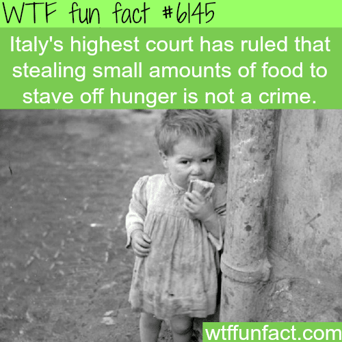 Don’t punish the hungry for stealing food - WTF fun facts