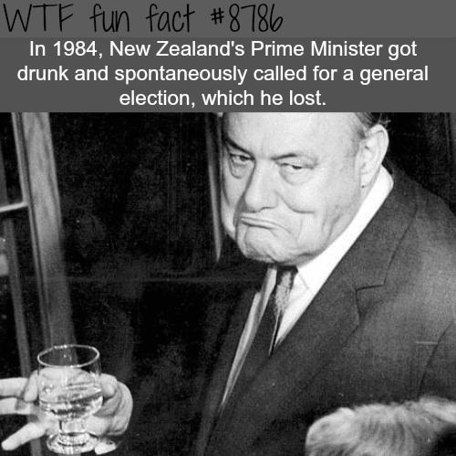 Drunk Prime Minster of New Zealand’s - WTF fun facts