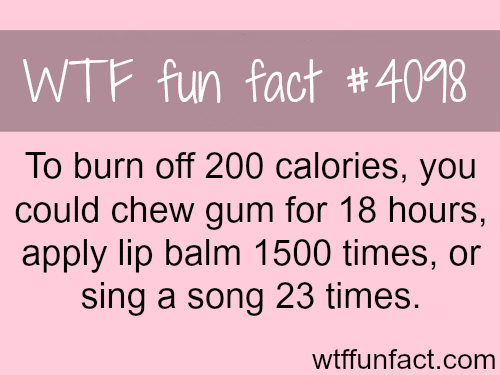 Easiest way to burn 200 calories - WTF fun facts