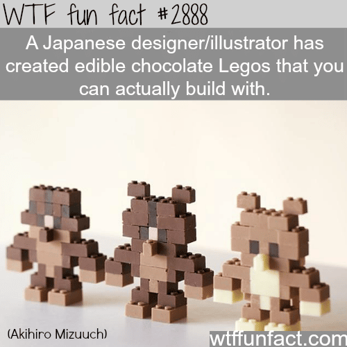 Japanese artists creats edible chocolate legos -  WTF fun facts