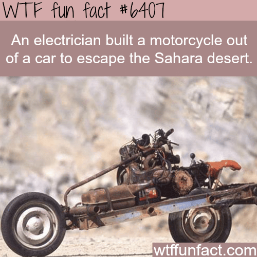 Electrician built a motorcycle out of a car - WTF fun facts