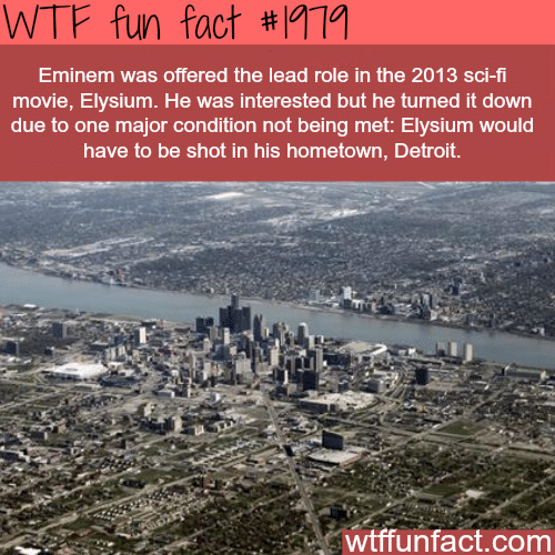 Eminem offered a lead role in Elysium - WTF fun facts