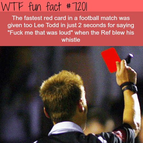 Fastest red card in football history - WTF Fun Fact