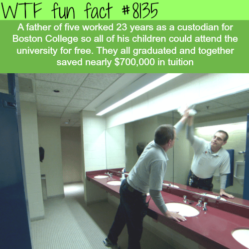Father of 5 works in a college so his children get free college - WTF fun facts