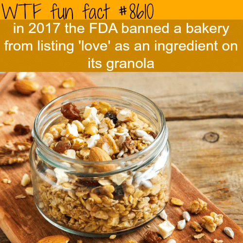 FDA bans a bakery from using love as an ingredient - WTF fun facts