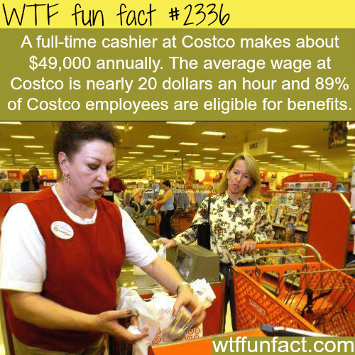 Full time cashier at Costco salary - WTF fun facts