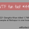 genghis khan killed 1 million