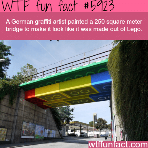 German artist painted a bridge too look like it’s made of LEGO - WTF fun facts