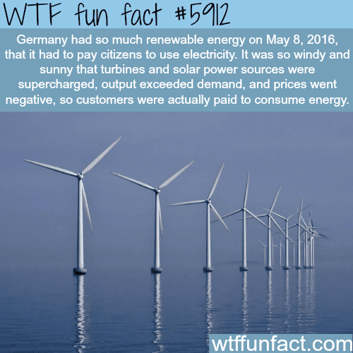 Germany had to pay citizens for using electricity… - WTF fun facts