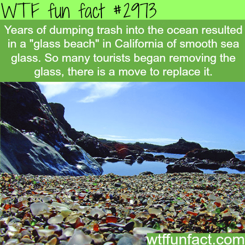 Glass beach in California -  WTF fun facts