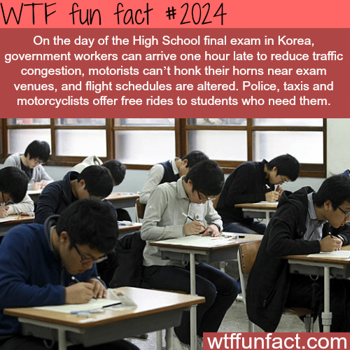 High School final exam in Korea - WTF fun facts