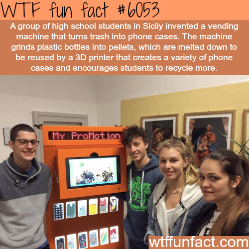 High School students invent a machine that turns trash to phone cases - WTF fun facts