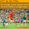 how long does a soccer player run in each match