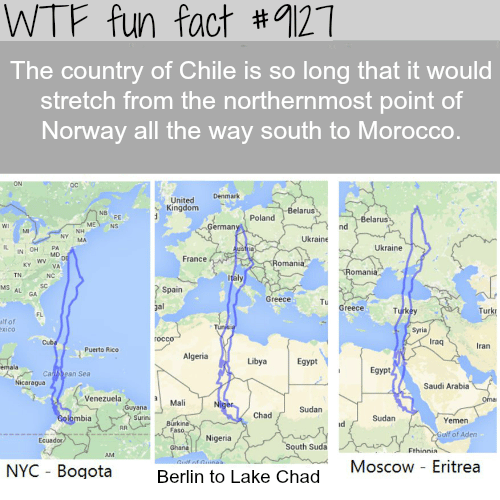 How Long is Chile - WTF fun fact
