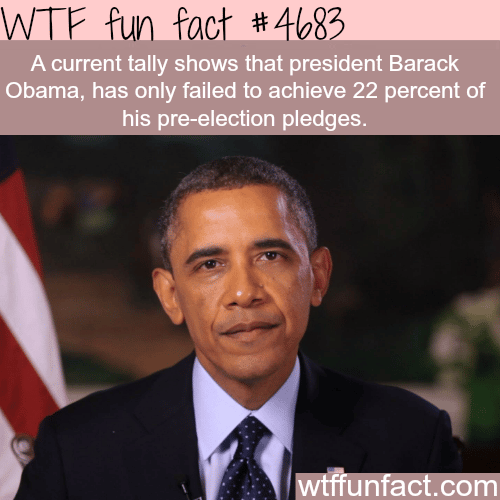 How many pledges did Obama fail to achieve - WTF fun facts