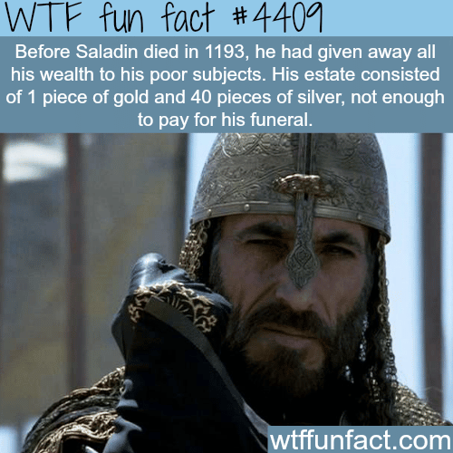 How rich was Saladin -   WTF fun facts