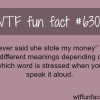 i never said she stole my money wtf fun facts