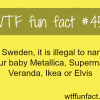 illegal names in sweden wtf fun facts